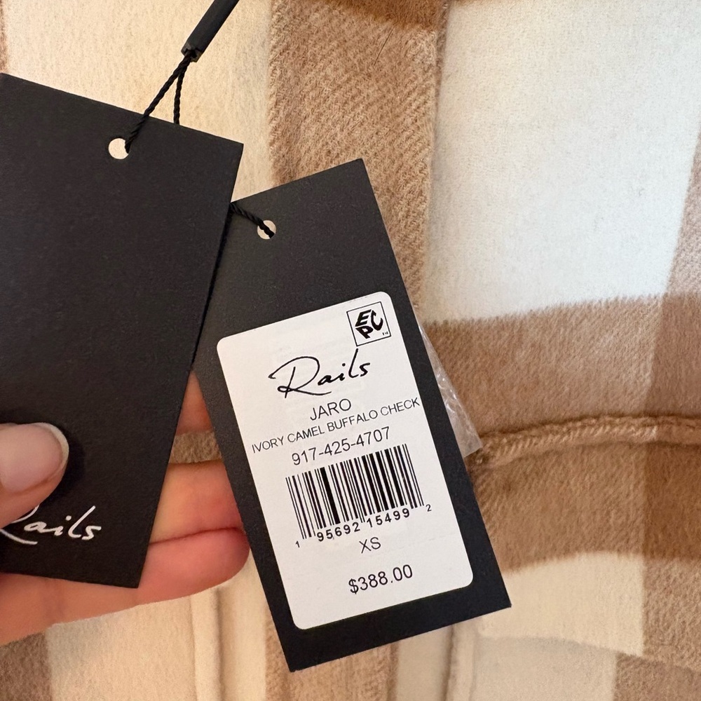 Rails Women's Checkered Tan and Cream Utility Jacket - Picture 8 of 9